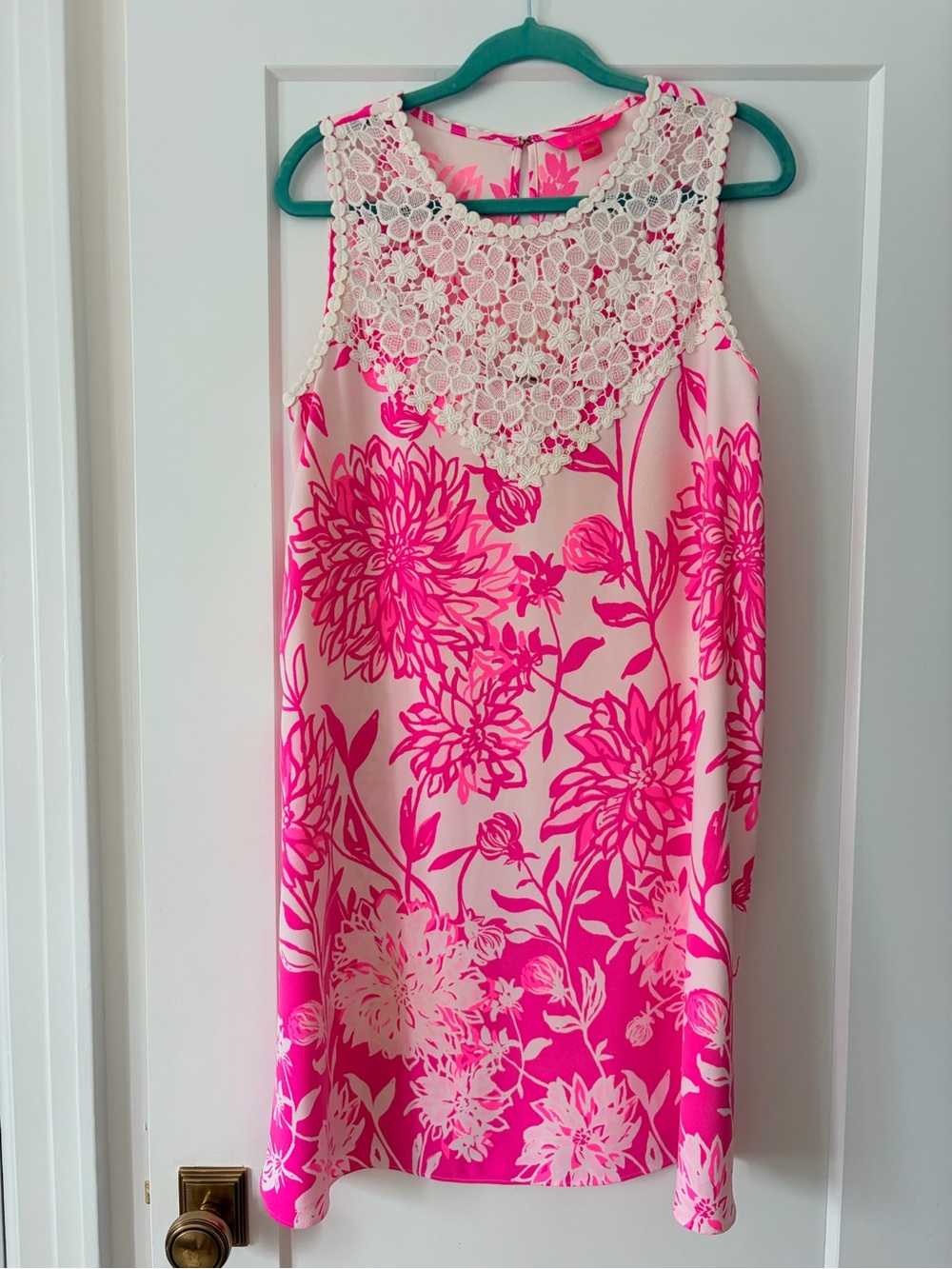 Lilly Pink Floral Lace Collar Dress